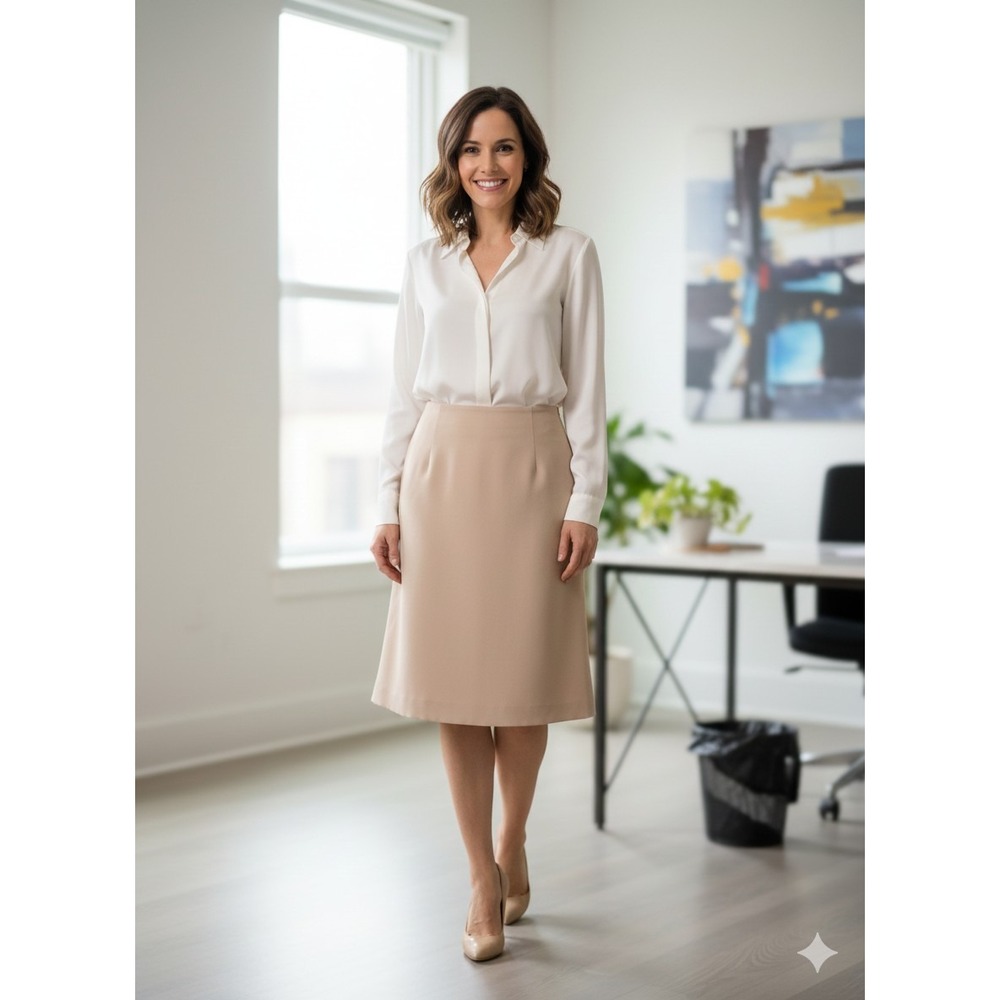 The Limited Women's Size 4 Nude Beige A Line Knee Length Skirt Career Corpcore
